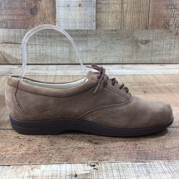 SAS Tan Leather Lace Up Walking Shoes Comfort - Picture 4 of 10